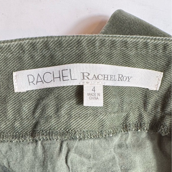 Rachel Roy Olive Green Button Front Utility Mini Skirt - Size 4 - Picture 2 of 5